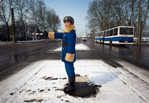 Pyongyang - Traffic Officer. Photo by Mark Edward Harris