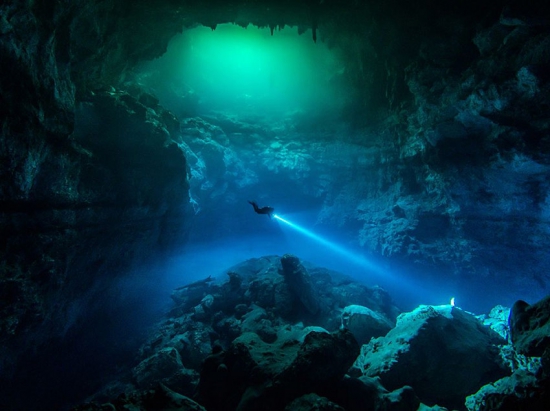 Cave Diving in Tulum, Mexico.